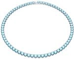 Swarovski Matrix Tennis Halskette, Blaues und Rhodiniertes Schmuckst&uuml;ck mit