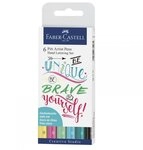 FABER-CASTELL 267117 - Tuschestift Pitt Artist Pen Lettering, 6er Etui gr&uuml;n
