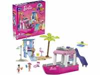 Barbie Malibu Traumboot - Bauset mit 317 Teilen, inkl. 3 Barbie-Puppen, 2...
