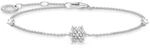THOMAS SABO Armband Schneeflocke mit wei&szlig;en Steinen silber 925 Sterlingsilber