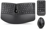 Perixx PERIDUO-606A 3-in-1 Kabellose Ergonomische Tastatur, Vertikale Maus,