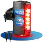 FISCHER LED-Fahrradr&uuml;cklicht Twin Stop &ndash; mit Bremslicht & 360&deg; Boden-Licht 