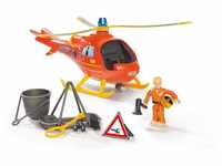 Simba 109252510 - Feuerwehrmann Sam Hubschrauber Wallaby mit Tom Figur, mit