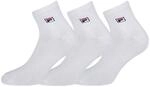 FILA Unisex Quarter Socken, Wei&szlig;, 43-46 EU