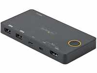 StarTech.com 2 Port Hybrid KVM Switch HDMI + USB-A & USB-C - 4K 60Hz HDMI 2.0...