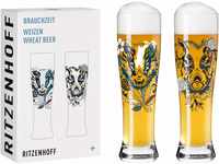Ritzenhoff 3481004 Weizenbierglas 500 ml – 2er Set – Serie Brauchzeit Set...