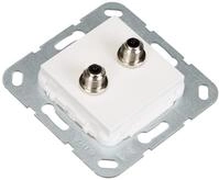 Gira 565103 SAT F Buchse 2-fach Gender Changer Einsatz, reinwei&szlig;