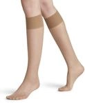 FALKE Damen Kniestr&uuml;mpfe Seidenglatt 15 DEN W Kh transparent einfarbig 1 Paar,