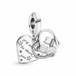 PANDORA Katzen & Herz Charm-Anh&auml;nger aus Sterling-Silber mit Zirkonia Steinen