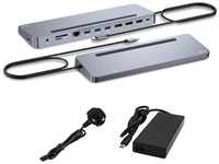 i-tec USB-C Metall Ergonomische Dockingstation 3x4K mit Stromversorgung 100W -...