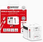 SKROSS 2-poliger Universal-Reiseadapter, Reisestecker mit Ladeanschluss f&uuml;r...