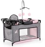 Bayer Design 62633AB Puppenbett mit Schrank, Sitz, Mobile, Ablage, Bettdecke, Kissen,