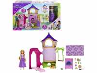 Disney Princess HMV99 - bewegliche Rapunzel-Puppe und Turm Spielset mit rundum