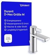 Duravit D-Neo Waschtischarmatur, Gr&ouml;&szlig;e M (Auslauf H&ouml;he 110 mm). Wasserhahn Bad mit