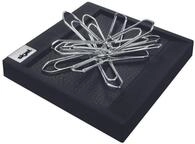 SIGEL SA536 Klammernhalter Cintano, Lederimitat, schwarz, 7,5 x 7,5 cm