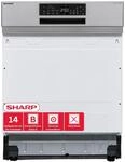 Sharp QW-NA25GS44BS-DE teilintegrierbarer Geschirrsp&uuml;ler, 60 cm, 14 Ma&szlig;gedecke,