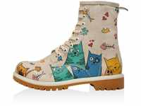 DOGO Schuhe Vegane Damen Boots Stiefeletten - Cat Lovers 36