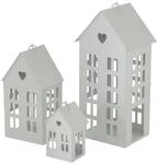 Boltze Laternen Set Alamo (Windlichter 3-teilig, stilvolles Design, Lichthaus wei&szlig;,