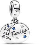 PANDORA Moments Geliebte Familie Doppelter Charm-Anh&auml;nger aus Sterling Silber mit