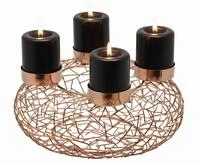 EDZARD Adventskranz Milano (&Oslash; 34 cm), Edelstahl | kupferfarben, f&uuml;r...