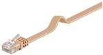 Goobay 95884 CAT 6 Flach-Patchkabel, U/UTP, Hellbraun, Kupfermaterial