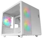 Mars Gaming MC-400 Wei&szlig;, Kompaktes Micro-ATX-Gaming-Geh&auml;use, Volles Seitenfenster