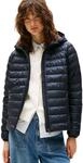 Tommy Hilfiger Damen Daunenjacke Padded Global Stripe Jacket mit Kapuze, Blau (Desert