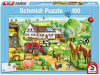 Schmidt Spiele 56003 Fröhlicher Bauernhof, 100 Teile Kinderpuzzle