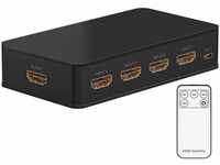 goobay 58489 HDMI Switch 4 auf 1 / HDMI Verteiler unterstützt Auflösungen bis...