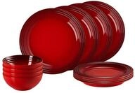 Le Creuset 12-teiliges Geschirrset aus Steinzeug, Kirschrot, 79351000607081