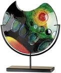 GILDE GLAS art Design-Vase - Dekoobjekt handgefertigt aus Glas H 37 cm