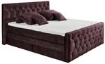 CASHFIELD 8 Boxspringbett mit Bettkasten 180x200, Aubergine - Bequemes...