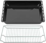 ICQN Tiefes Backblech Set mit Gitter 46,5 &times; 37 &times; 6 cm, Kompatibel mit Siemens,