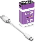 ANSMANN Akku 9V E-Block Typ-C Anschluss Li-Ion 340mAh, 1 St&uuml;ck, wiederaufladbar,