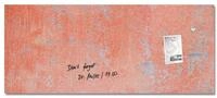 SIGEL GL299 Premium Glas-Magnettafel 130x55 cm, rot, Design Red Wall, matt, nicht