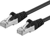 PremiumCord Patchkabel CAT6a S-FTP, RJ45-RJ45, AWG 26/7 0,25m Farbe schwarz