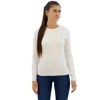 Gant Damen Stretch Cotton Cable C-Neck Pullover, Eggshell, M EU