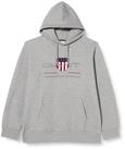 Gant Herren Hoodie - Regular Archive Shield Hoodie, Kapuzen-Sweatshirt, Logo Grau S