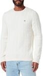 GANT Herren Cotton Cable C-neck Pullover, Cream, XL EU