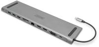 DIGITUS 11-Port USB-C Dock grey 2x HDMI VGA Grau