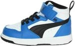 Puma Unisex Kids Puma Rebound V6 Mid Ac+ Ps Sneakers, Puma White-Puma Black-Racing
