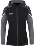 JAKO Kinder Kapuzenjacke Performance, Schwarz/Anthra Light, 140