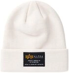 Alpha Industries Crew Beanie Strickm&uuml;tze aus Acryl Jet Stream White