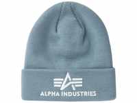 Alpha Industries Herren 3D Strickmütze aus Acryl Beanie-Mütze, Greyblue, One...