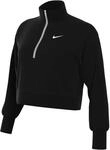 NIKE DQ5767-010 W NSW PHNX FLC QZ Crop Sweatshirt Women's Schwarzes Segel XS-S