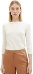 TOM TAILOR Damen Basic T-Shirt mit 3/4-Arm, 10315 - Whisper White, XXL