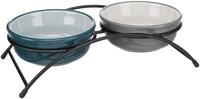 TRIXIE Napf-Set, Keramik/Metall, 2 &times; 0,25 l/&oslash; 13 cm/27 &times; 8 &times; 13 cm,