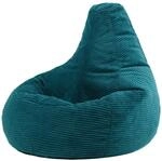 Icon Dalton Sitzsack Cord, Blaugr&uuml;n, Gaming Sitzsack Erwachsene mit F&uuml;llung, Bean