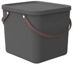 Rotho Albula Aufbewahrungsbox mit Deckel 40l | Praktische Box mit Henkel | sicher