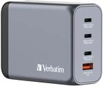 Verbatim GaN Charger 200 W, 4 Ports USB-C Ladeger&auml;t, Power Adapter mit 3 x USB-C und